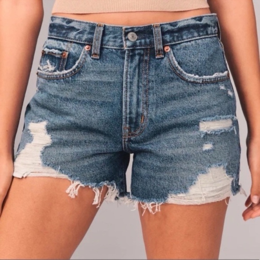 Abercrombie & Fitch Distressed Jean Shorts- Size:30